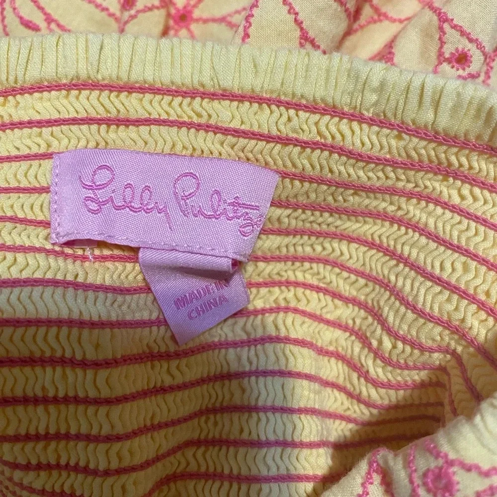 Lilly Pulitzer Felicity Starfruit Yellow Fly Away
Eyelet Strapless Dress - Picture 9 of 10